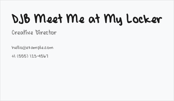 DJB Meet Me at My Locker Business Card