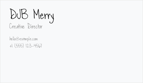DJB Merry Business Card