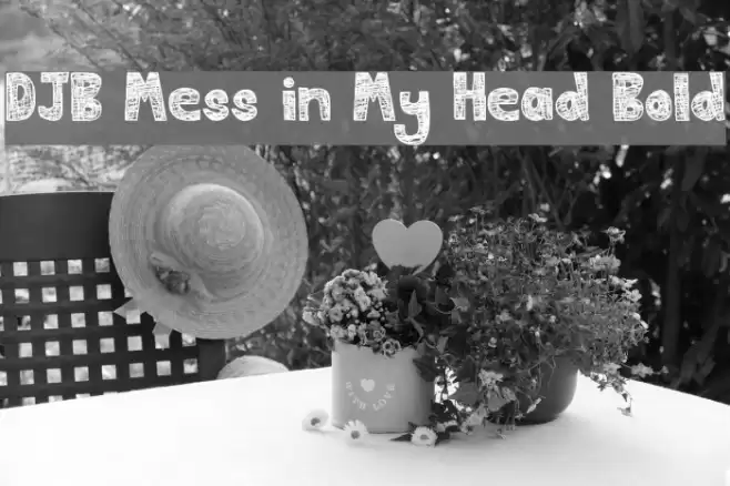 DJB Mess in My Head Bold Font examples