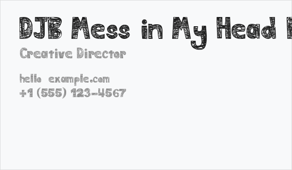 DJB Mess in My Head Bold Business Card