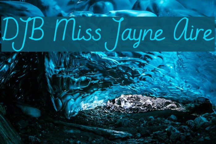 DJB Miss Jayne Aire Font examples
