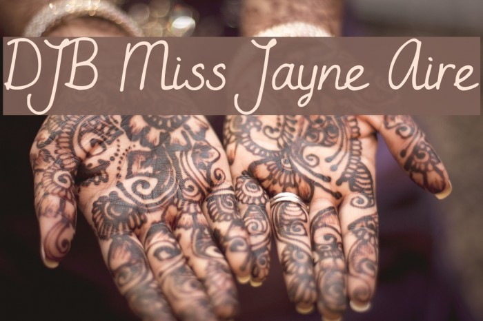 DJB Miss Jayne Aire Font examples