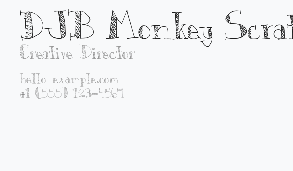 DJB Monkey Scratches Business Card