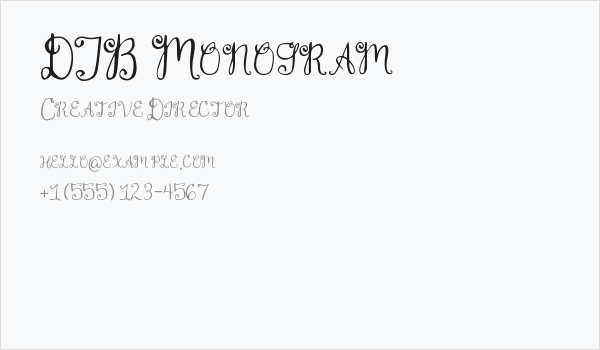 DJB Monogram Business Card