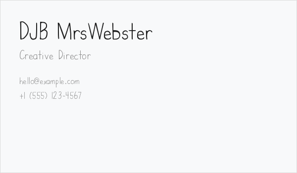 DJB MrsWebster Business Card