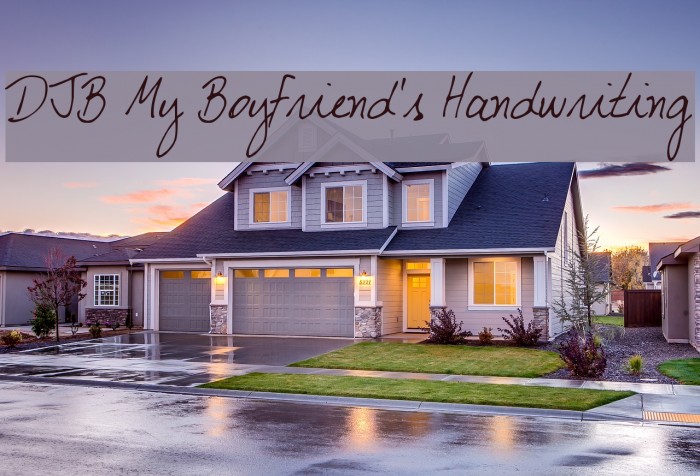 DJB My Boyfriend's Handwriting Font examples