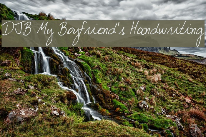 DJB My Boyfriend's Handwriting Font examples