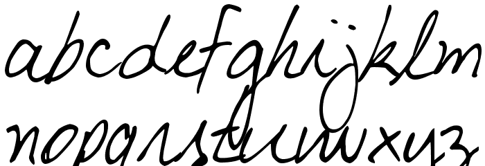 DJB My Boyfriend's Handwriting Font LOWERCASE