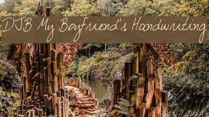 DJB My Boyfriend's Handwriting Font examples