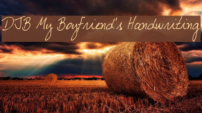 DJB My Boyfriend's Handwriting Font examples