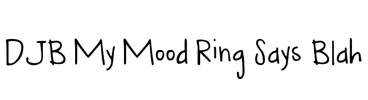 DJB My Mood Ring Says Blah Font