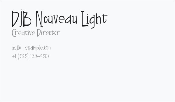 DJB Nouveau Light Business Card