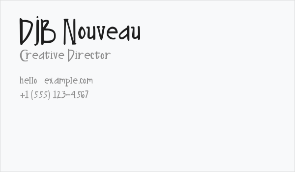 DJB Nouveau Business Card