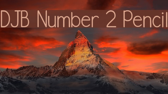 DJB Number 2 Pencil Font examples