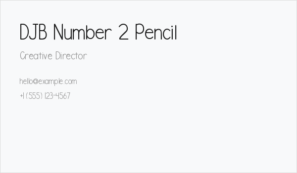 DJB Number 2 Pencil Business Card