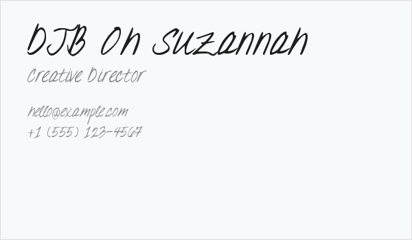 DJB Oh Suzannah Business Card