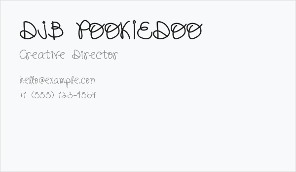 DJB POOKIEDOO Business Card