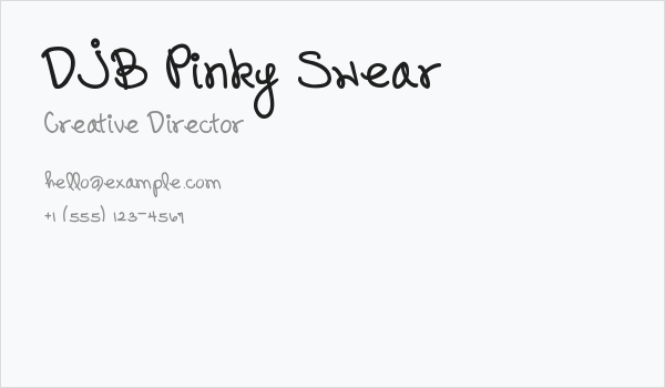 DJB Pinky Swear Business Card