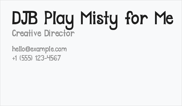 DJB Play Misty for Me Business Card