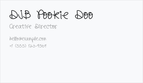 DJB Pookie Doo Business Card