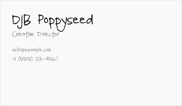 DJB Poppyseed Business Card