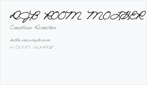 DJB ROOM MOTHER script Business Card