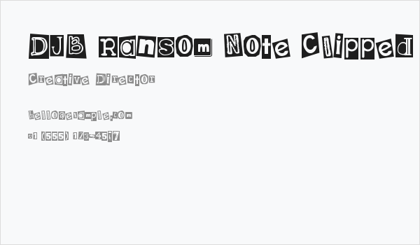 DJB Ransom Note Clipped Messy Business Card