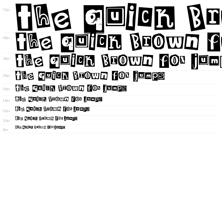 DJB Ransom Note Clipped Messy Waterfall