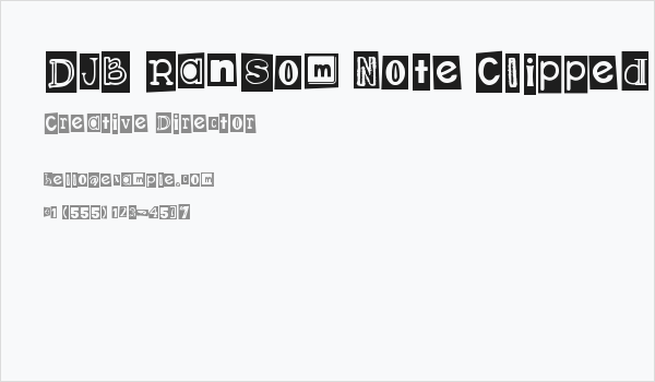 DJB Ransom Note Clipped Business Card