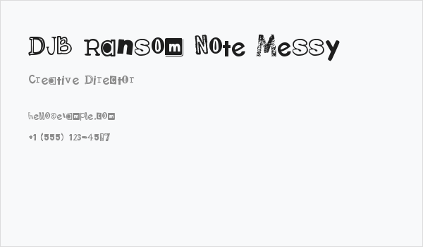 DJB Ransom Note Messy Business Card