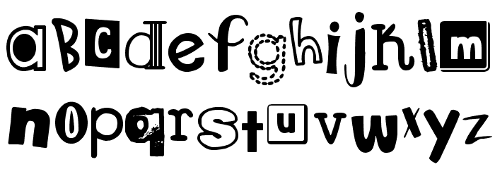 DJB Ransom Note Messy Font LOWERCASE