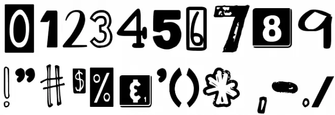 DJB Ransom Note Font OTHER CHARS