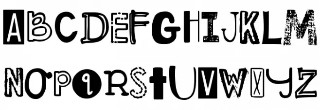 DJB Ransom Note Шрифта ВЕРХНИЙ