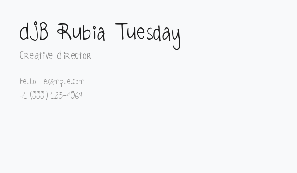 DJB Rubia Tuesday Business Card