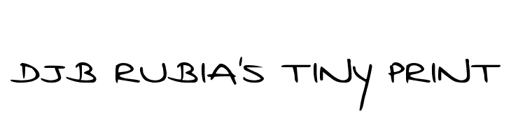 DJB Rubia's Tiny Print  font caratteri gratis