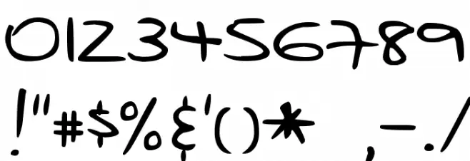 DJB Rubia's Tiny Print Font OTHER CHARS