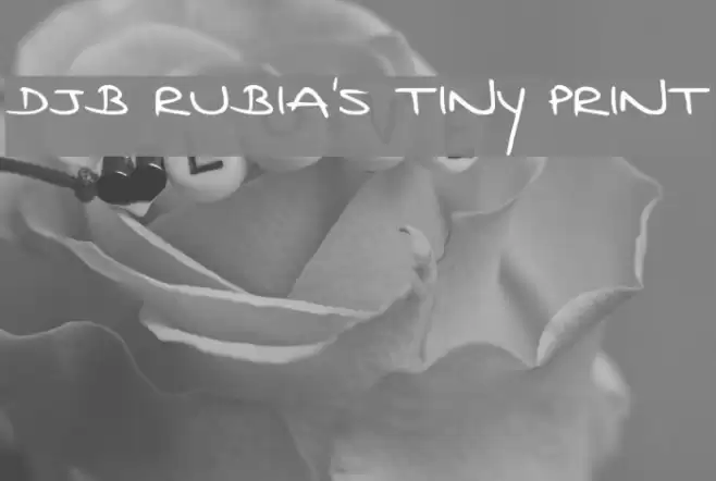 DJB Rubia's Tiny Print Font examples