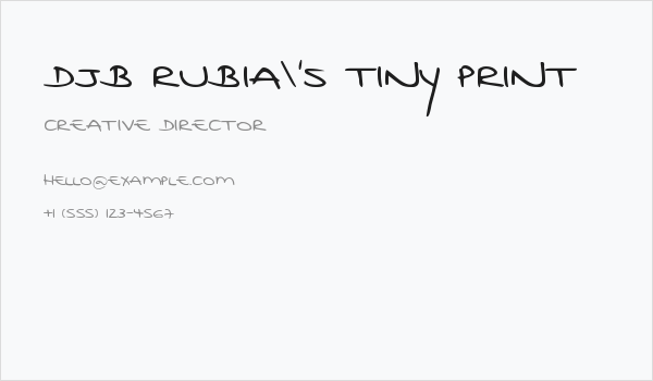 DJB Rubia's Tiny Print Business Card
