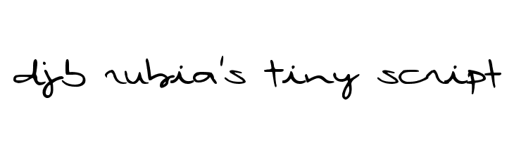 DJB Rubia's Tiny Script  フリーフォントのダウンロード