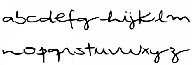 DJB Rubia's Tiny Script Шрифта ВЕРХНИЙ