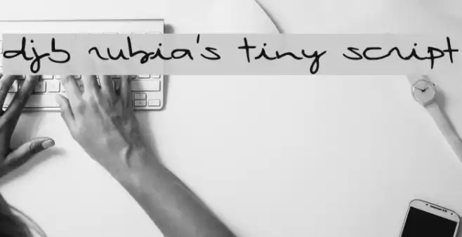 DJB Rubia's Tiny Script Font examples