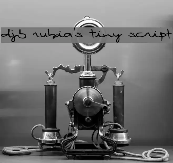 DJB Rubia's Tiny Script Font examples