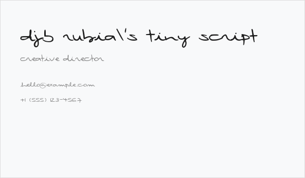 DJB Rubia's Tiny Script Business Card