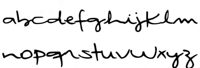 DJB Rubia's Tiny Script Fonte MINÚSCULAS