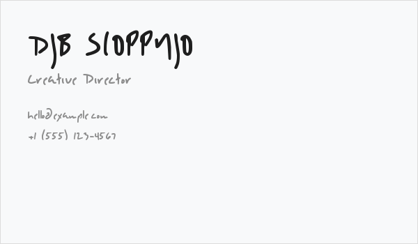 DJB SLOPPYJO Business Card