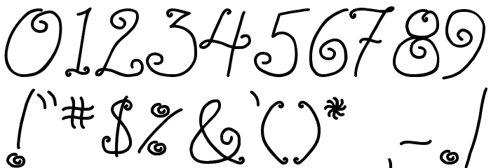 DJB SQUIRLY Q Font OTHER CHARS