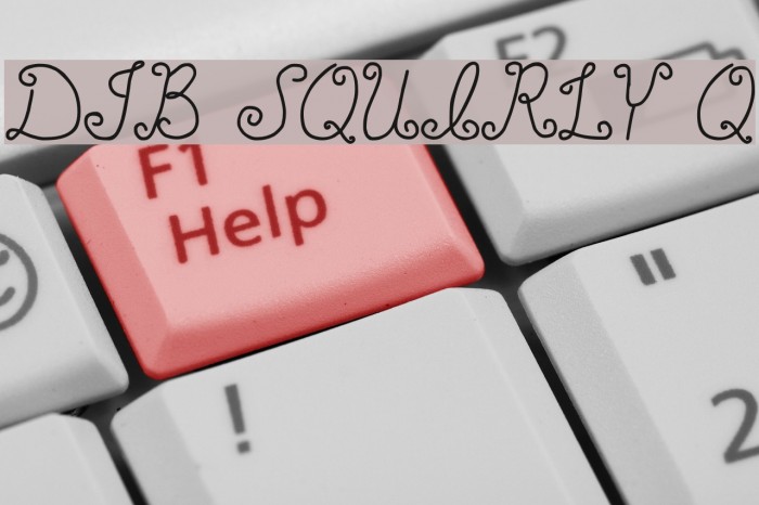 DJB SQUIRLY Q Font examples