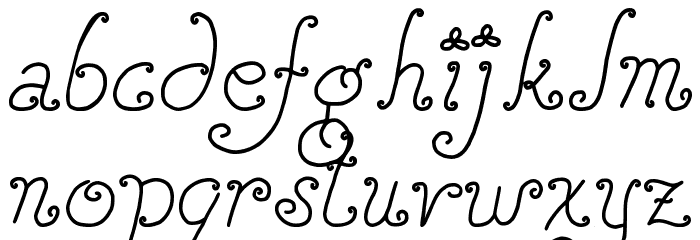 DJB SQUIRLY Q Font LOWERCASE