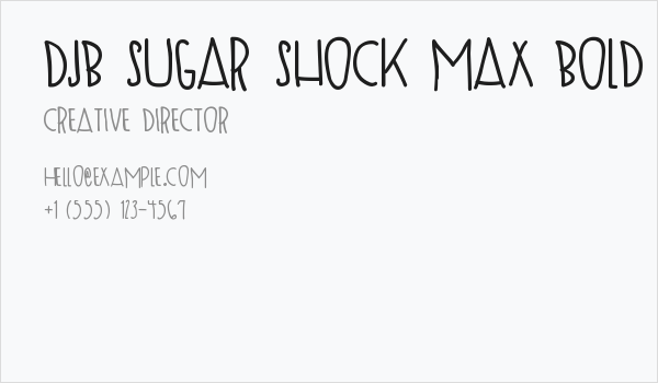 DJB SUGAR SHOCK MAX Bold Business Card