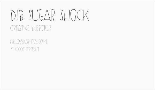 DJB SUGAR SHOCK Business Card